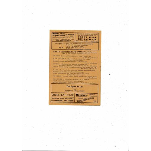 1959/60 Southport v Torquay United Football Programme