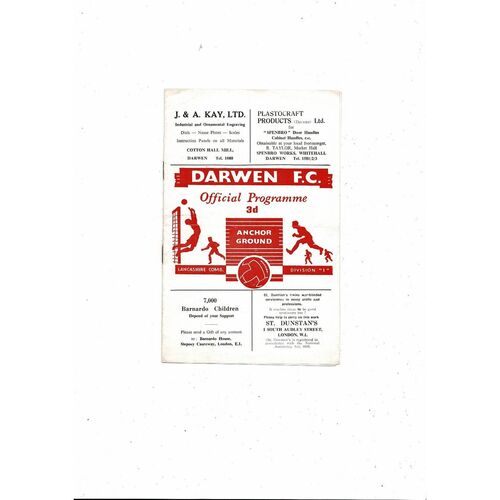 1958/59 Darwen v Netherfield Football Programme