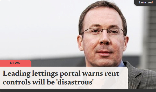 Leading lettings portal warns rent controls will be 'disastrous'