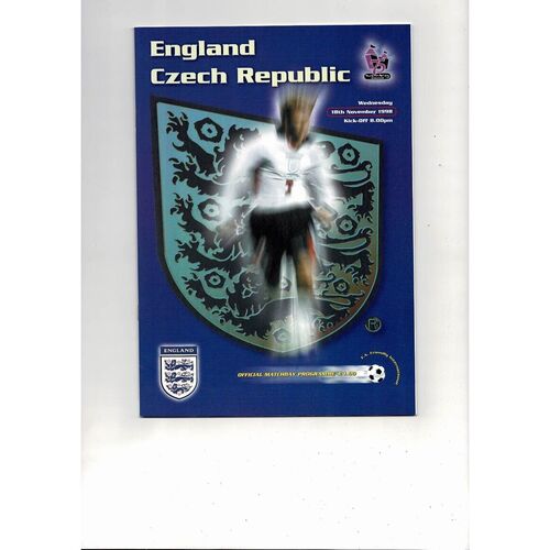 1998 England v Czech Republic Football Programme