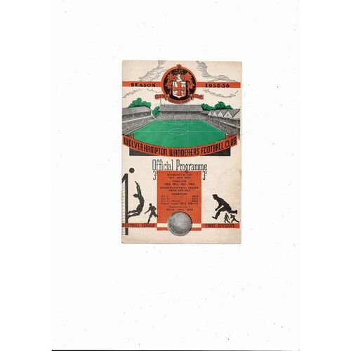 1955/56 Wolves v Manchester United Football Programme