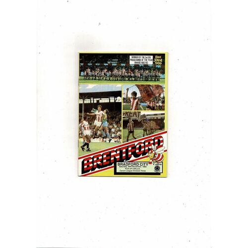 1983/84 Brentford v Bradford City Football Programme