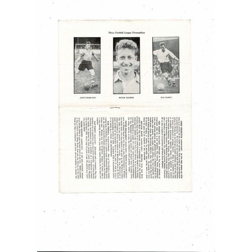 Football League v League of Ireland Friendly Football Programme 1957/58 @ Leeds