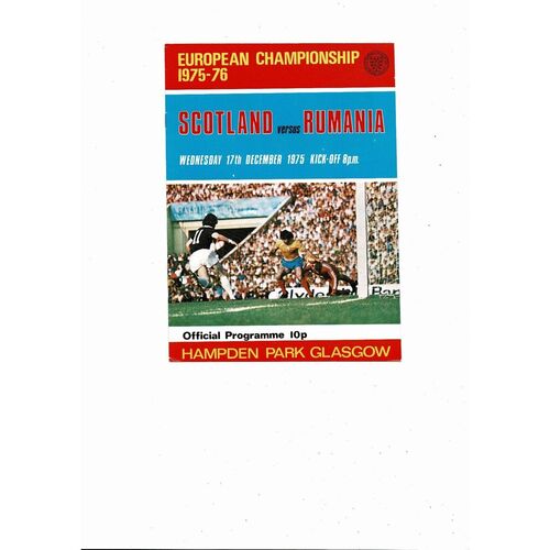 1975 Scotland v Romania Football Programme