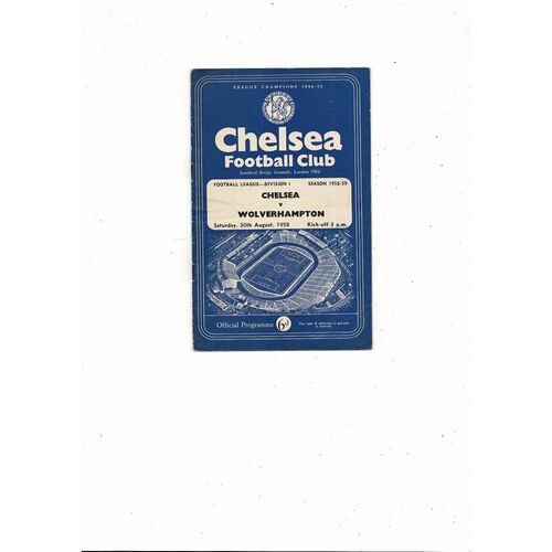 1958/59 Chelsea v Wolves Football Programme