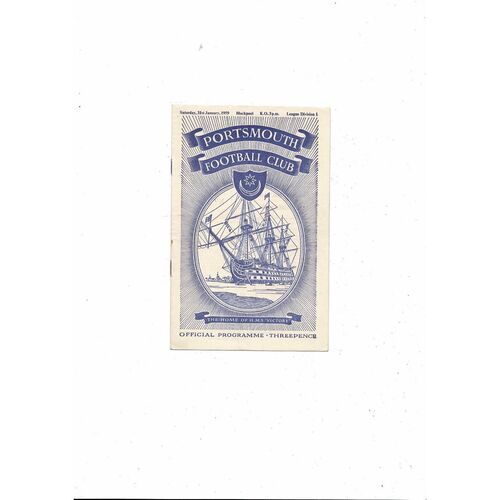 1958/59 Portsmouth v Blackpool Football Programme