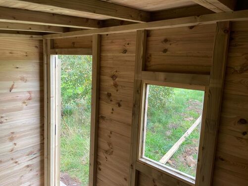 #P006 16x10 Pent Shed with Open Area