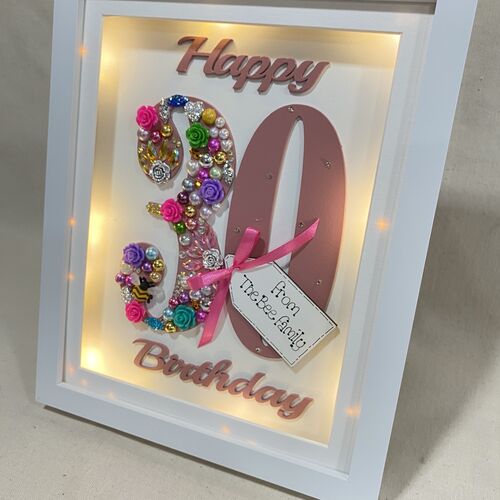 LED Happy 30th birthday frame