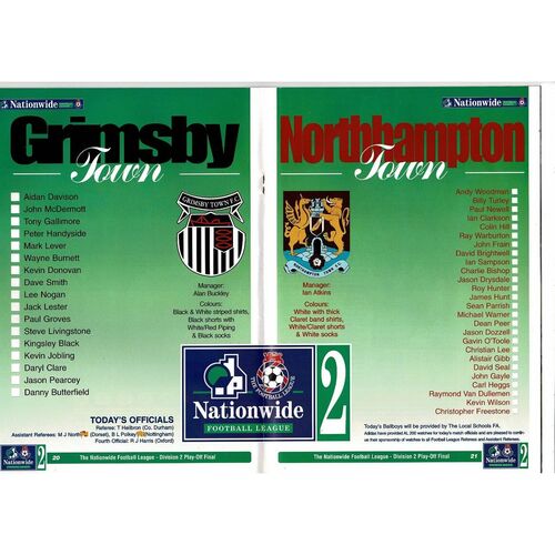 1998 Grimsby Town v Northampton Town Play Off Div 2 Final Football Programme