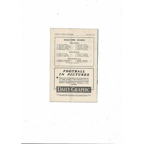 1951/52 Chelsea v Bolton Wanderers Football Programme