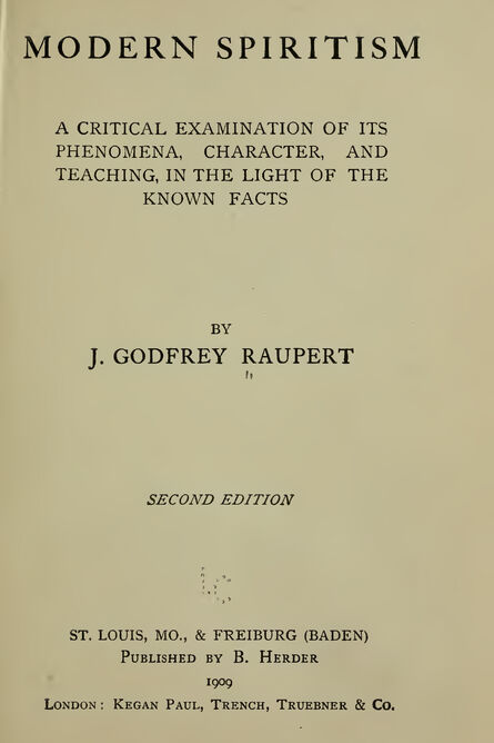 1909 | Modern Spiritism