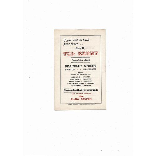 1963 Leigh v St. Helens Lancashire County Challenge Cup Final Rugby League Programme