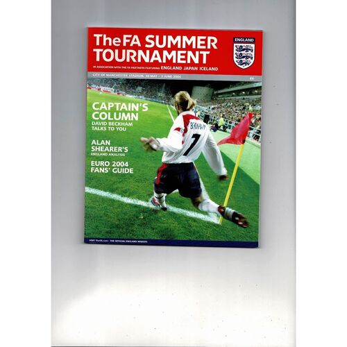 2004 England v Japan & Iceland Summer Tournament Football Programme