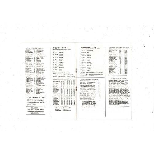 Welling United v Maidstone United FA Cup Football Programme 1986/87