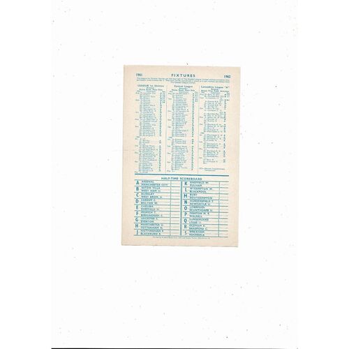 Manchester City v Chesterfield Central League Football Programme 1961/62