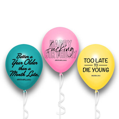 Assorted Badass Birthday Balloon Pack
