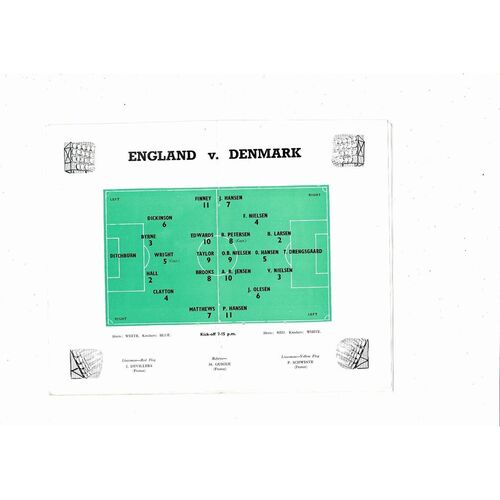 1956 England v Denmark World Cup Football Programme @ Wolves