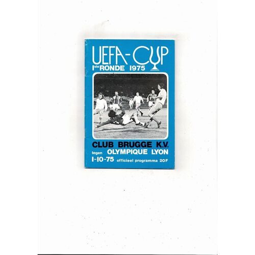 Club Brugge v Olympique Lyon UEFA Cup Football Programme 1975/76