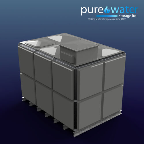 PW.3X2X2.TIF.AB - 14,560 LITRE SECTIONAL WATER TANK, TOTALLY INTERNALLY FLANGED (TIF) C/W FVH