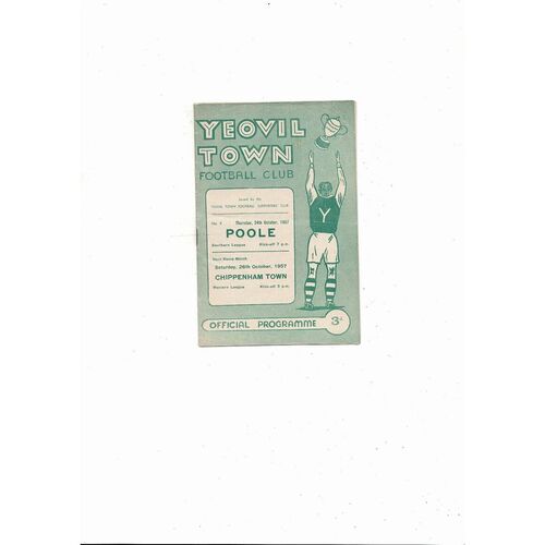 1957/58 Yeovil Town v Poole Southern League Football Programme