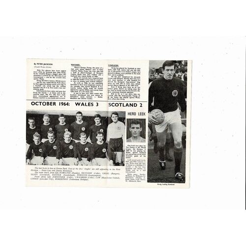 1971 Wales v Scotland International Football Programme @ Cardiff City