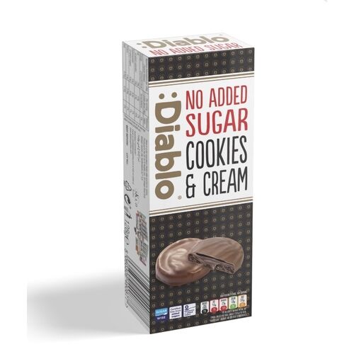 Diablo No Added Sugar Dark Chocolate Cookies & Cream 128g