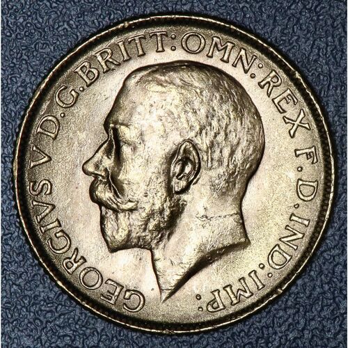 Scarce 1918 I Bombay mint full gold sovereign