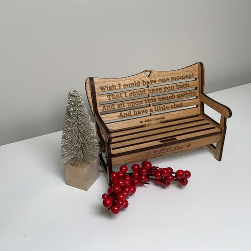 Oak Decorative Memorial Bench