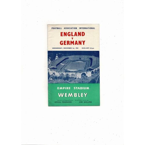 1954 England v Germany Football Programme