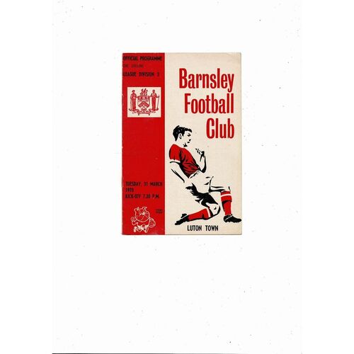 1969/70 Barnsley v Luton Town Football Programme