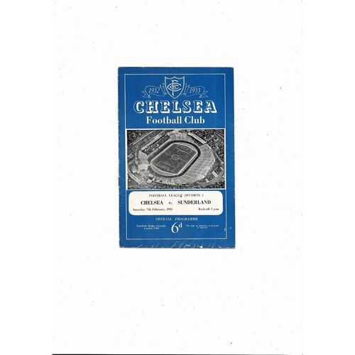1952/53 Chelsea v Sunderland Football Programme