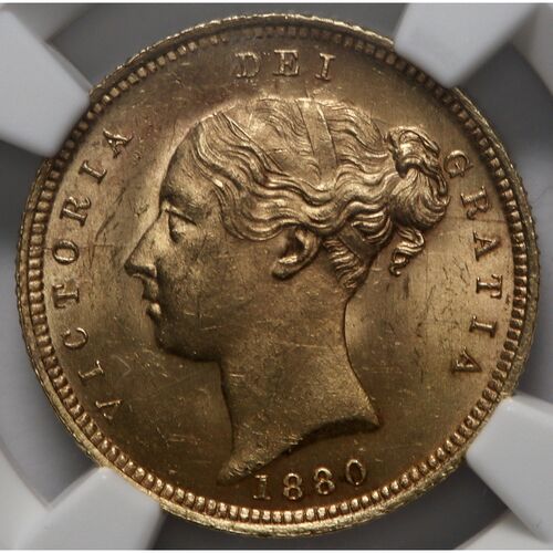 Choice 1880 Queen Victoria gold half sovereign