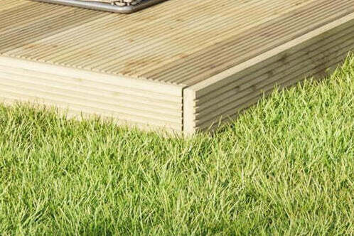 10x10 Wooden Decking with 2 Handrail sides