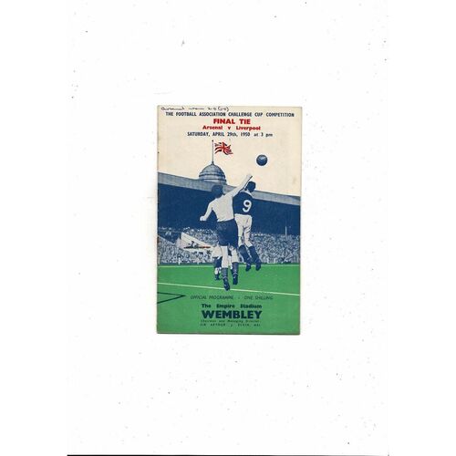 1950 Arsenal v Liverpool FA Cup Final Football Programme