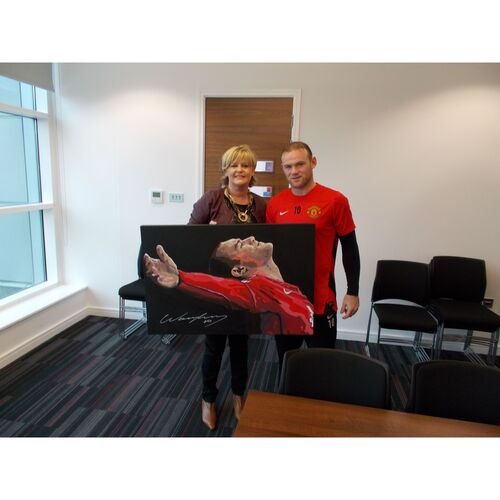 Limited Edition Wayne Rooney Signed Print by Sue Verity