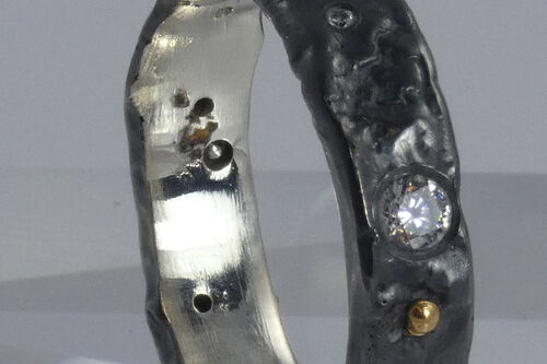 Night Sky Reticulated and Granulated Ring