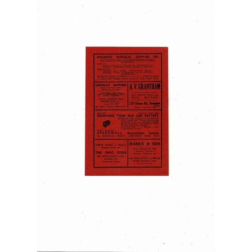 1951/52 Brentford v Luton Town Football Programme March