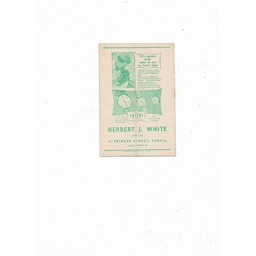 1955/56 Yeovil Town v Hastings Southern League Football Programme
