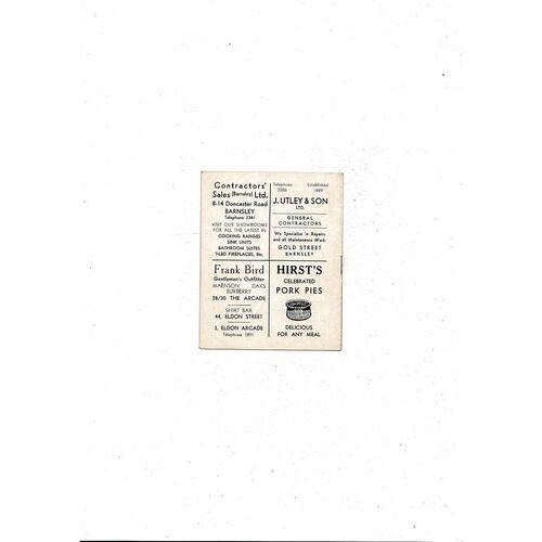 1963/64 Barnsley v Colchester United Football Programme