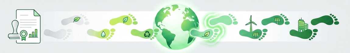 An infographic banner illustrating a data-driven path to corporate sustainability and ESG reporting.