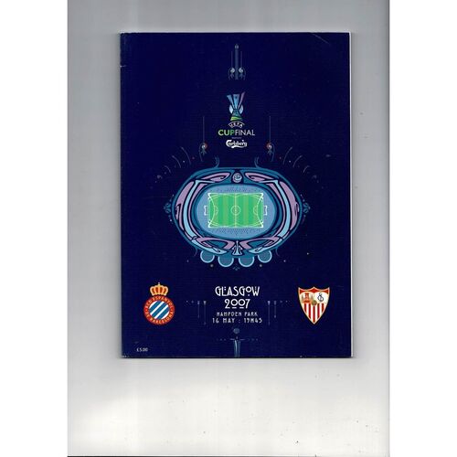 2007 Espanyol v Sevilla UEFA Cup Final Football Programme