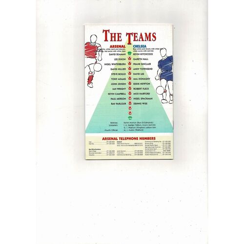 1992/93 Arsenal v Chelsea Football Programme