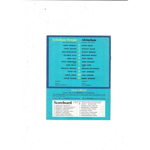 Tottenham Hotspur v Altrincham FA Cup Football Programme 1978/79
