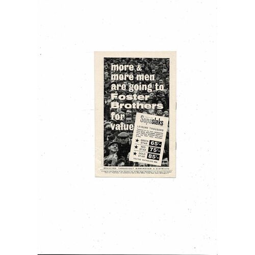 1962/63 Aston Villa v West Ham United & Tottenham Hotspur Double Football Programme