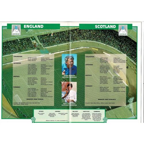 1988 England v Scotland Football Programme