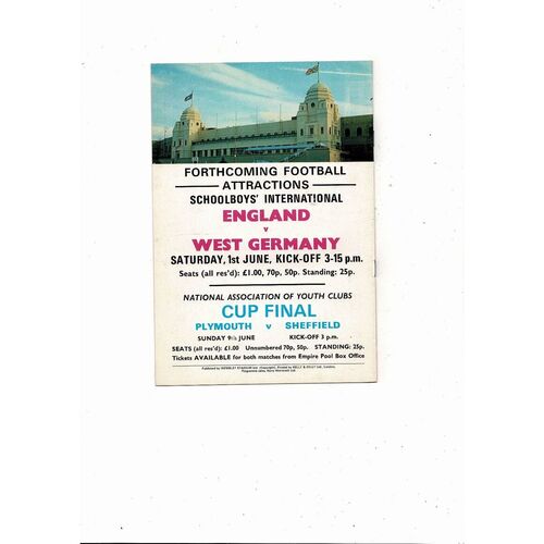 1974 England v Argentina Football Programme
