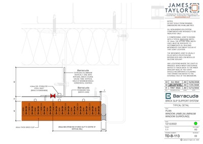 System Drawings | jamesandtaylor limited | Terracotta Tile Facade | Facing Brick System | Facade Metal
