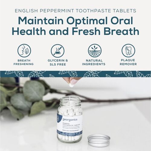 Georganics English Peppermint Toothpaste Tablets x 120