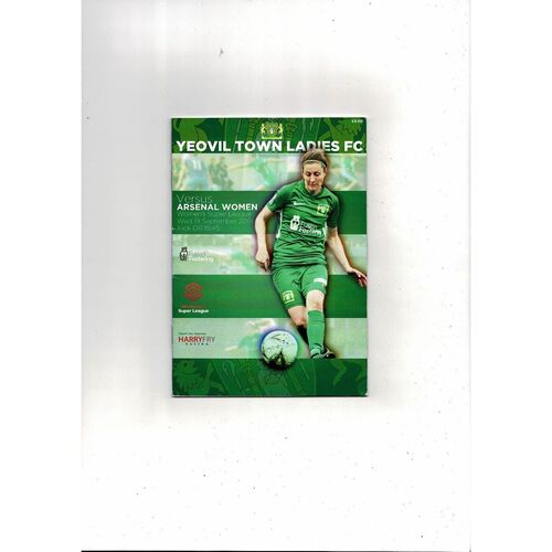 2018/19 Yeovil Town v Arsenal Womens Super League Football Programme