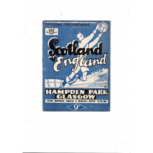 1952 Scotland v England Football Programme